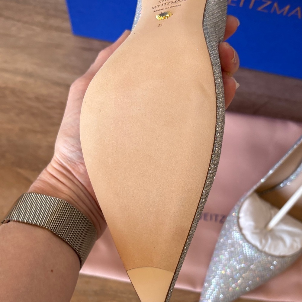 Stuart Weitzman Glittering Silver Heels - Picture 14 of 16